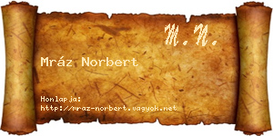 Mráz Norbert névjegykártya